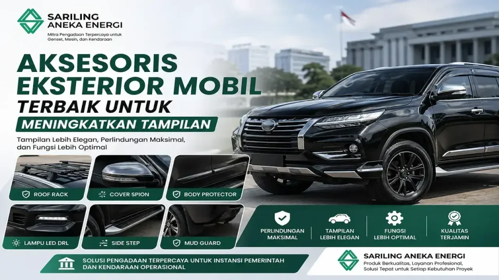 Aksesoris eksterior mobil terbaik untuk meningkatkan tampilan kendaraan operasional dengan desain elegan dan fitur fungsional dari Sariling Aneka Energi