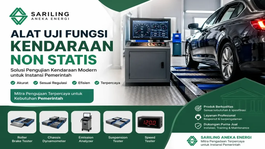 Alat uji fungsi kendaraan non statis dari Sariling Aneka Energi untuk pengujian kendaraan pemerintah