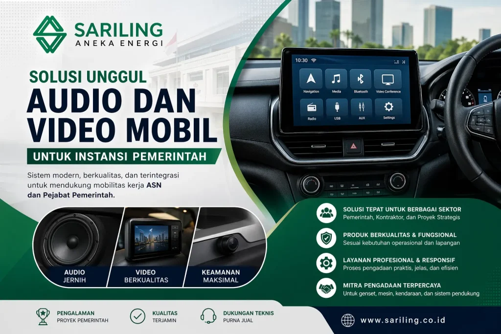 Solusi audio dan video mobil untuk kendaraan dinas pemerintah oleh Sariling Aneka Energi
