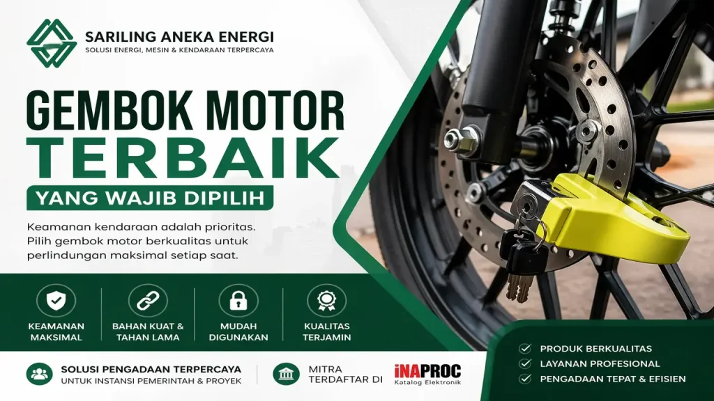 Gembok motor terbaik untuk keamanan kendaraan dinas pemerintah dari Sariling Aneka Energi
