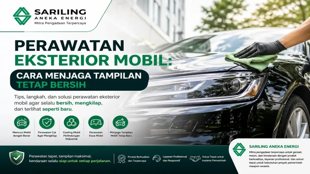 Perawatan eksterior mobil untuk menjaga tampilan tetap bersih dan mengkilap secara profesional oleh Sariling Aneka Energi