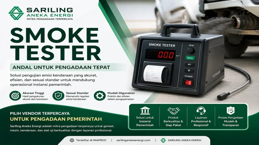 Smoke Tester berkualitas untuk pengadaan pemerintah dari Sariling Aneka Energi