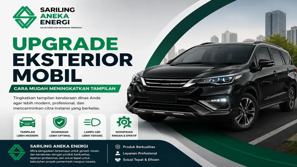 Upgrade eksterior mobil kendaraan dinas dengan tampilan modern dan profesional oleh Sariling Aneka Energi