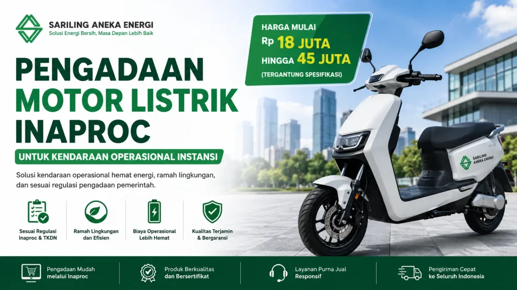 Ilustrasi Gambar Pengadaan Motor Listrik Inaproc untuk kendaraan operasional instansi oleh PT Sariling Aneka Energi