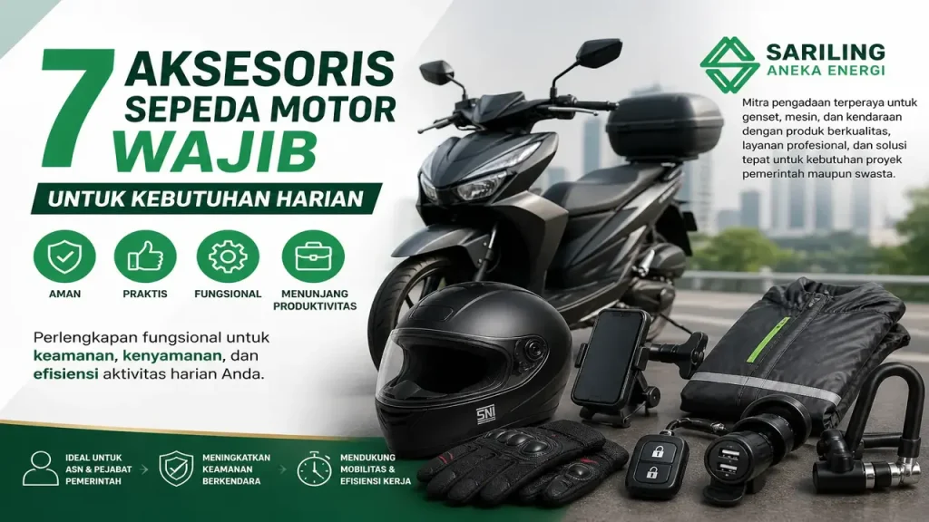 aksesoris motor harian wajib untuk keamanan dan kenyamanan berkendara oleh Sariling Aneka Energi