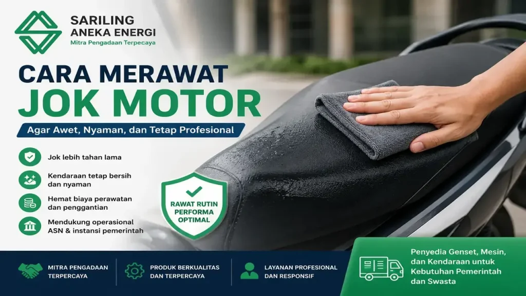 Ilustrasi cara merawat jok motor agar awet dan profesional bersama Sariling Aneka Energi