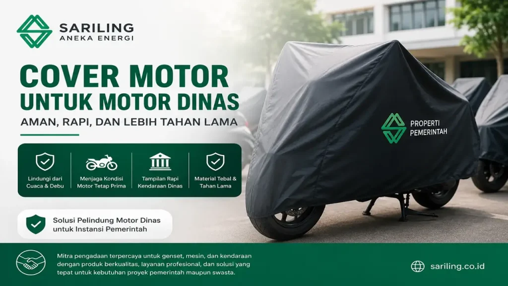 Cover motor dinas berkualitas untuk kendaraan operasional pemerintah dan ASN