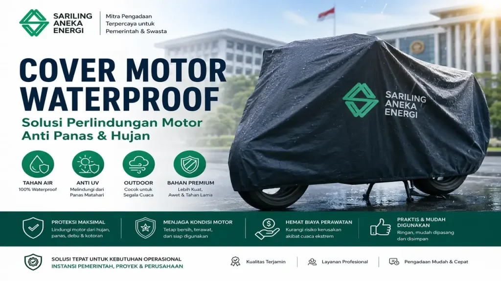 Solusi cover motor waterproof premium untuk melindungi kendaraan dari panas, hujan, dan debu oleh Sariling Aneka Energi