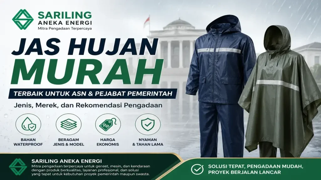Jas hujan murah terbaik untuk ASN dan pejabat pemerintah dari Sariling Aneka Energi