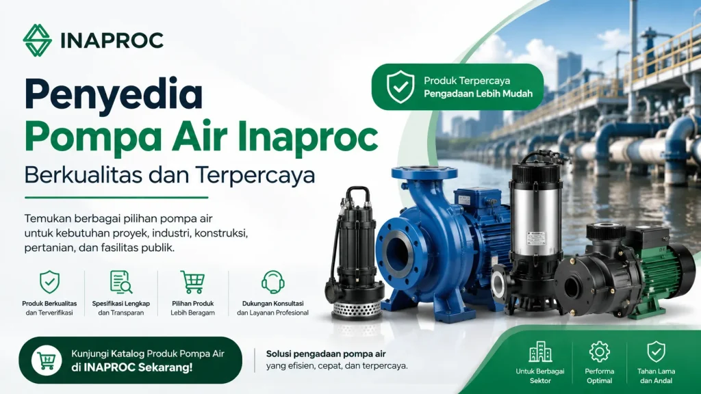 Penyedia Pompa Air Inaproc berkualitas dan terpercaya untuk kebutuhan proyek industri konstruksi dan fasilitas publik