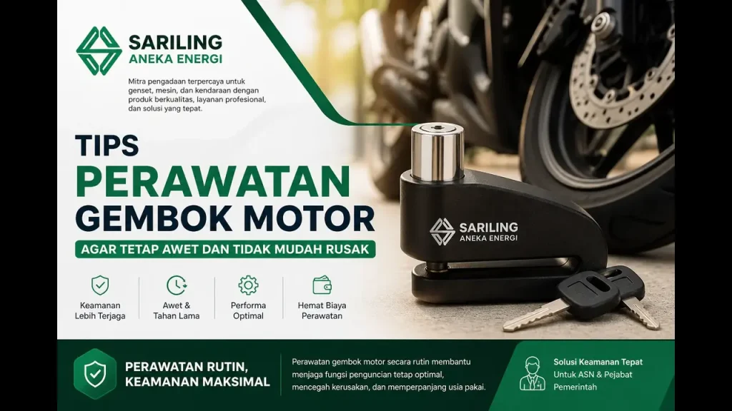 Tips perawatan gembok motor agar tetap awet dan tidak mudah rusak dengan produk Sariling Aneka Energi