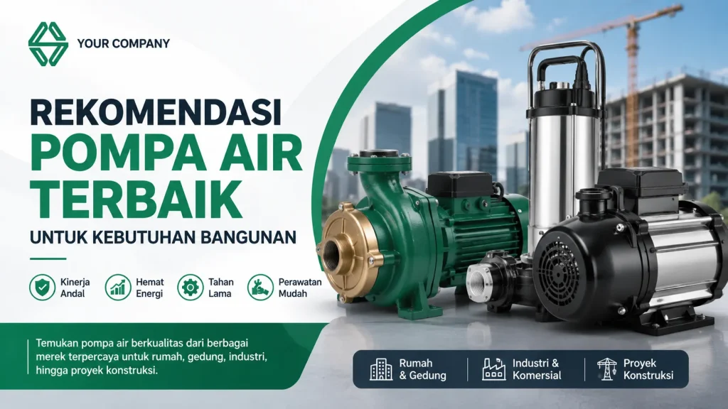 Rekomendasi pompa air terbaik untuk kebutuhan bangunan rumah, gedung, dan proyek konstruksi dari INAPROC
