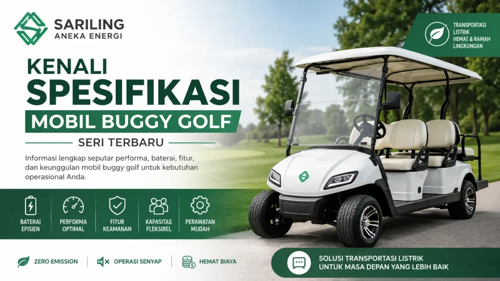 Gambar Spesifikasi Mobil buggy golf listrik modern untuk kebutuhan operasional kawasan