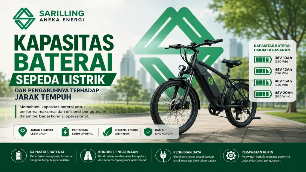 Kapasitas baterai sepeda listrik dan pengaruhnya terhadap jarak tempuh, performa, serta efisiensi penggunaan