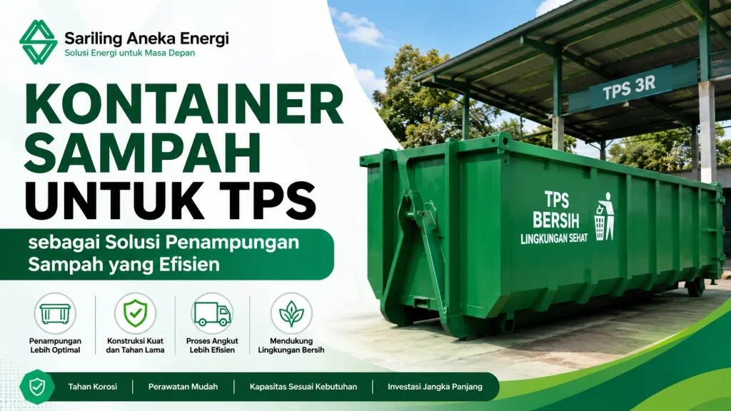 Ilustrasi gambar kontainer sampah untuk TPS sebagai solusi penampungan sampah yang efisien
