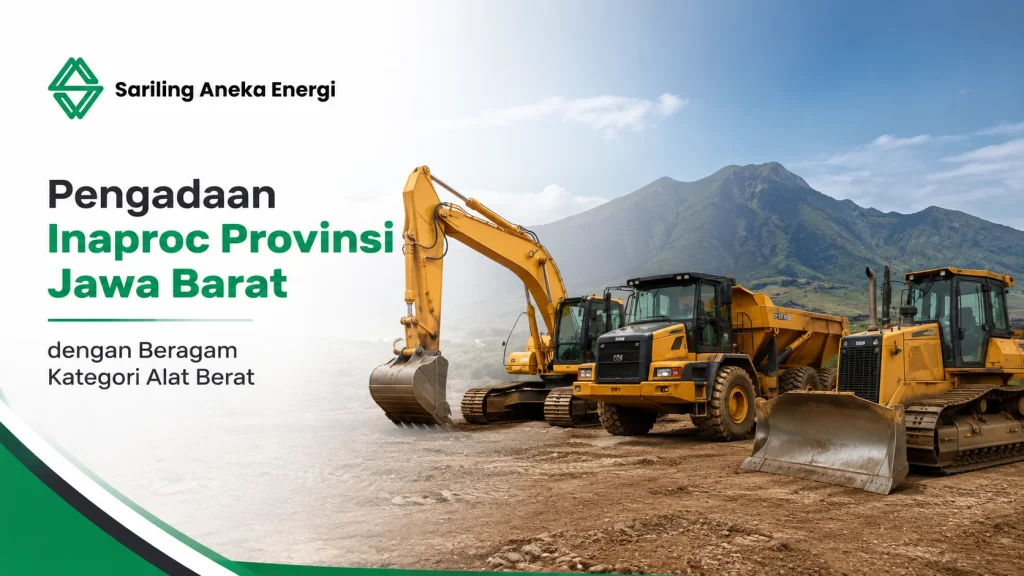 Ilustrasi Gambar Pengadaan Inaproc Provinsi Jawa Barat dengan beragam kategori alat berat untuk kebutuhan proyek konstruksi dan pengadaan pemerintah.
