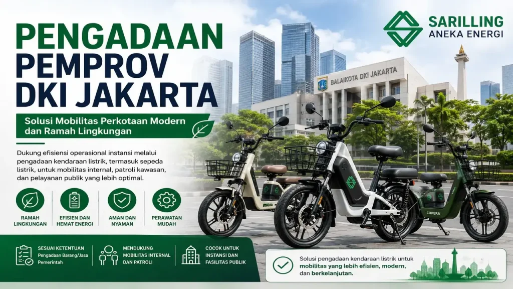 Pengadaan Pemprov DKI Jakarta untuk kendaraan operasional dan sepeda listrik ramah lingkungan guna mendukung mobilitas perkotaan yang efisien oleh Srilling Aneka Energi