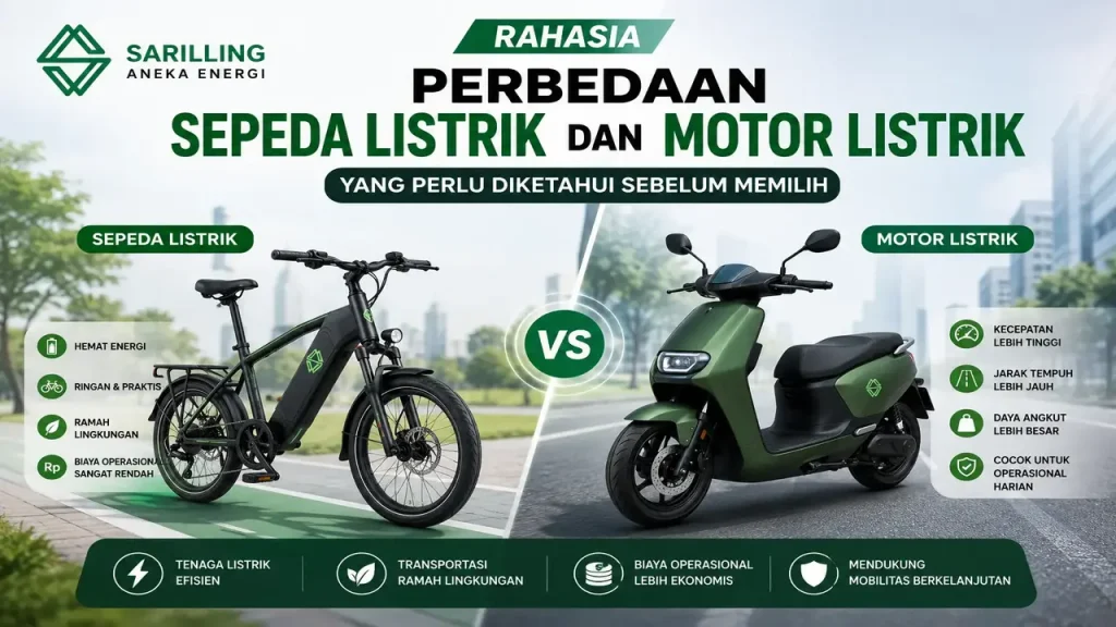Perbedaan sepeda listrik dan motor listrik berdasarkan kecepatan, sumber tenaga, dan biaya operasional