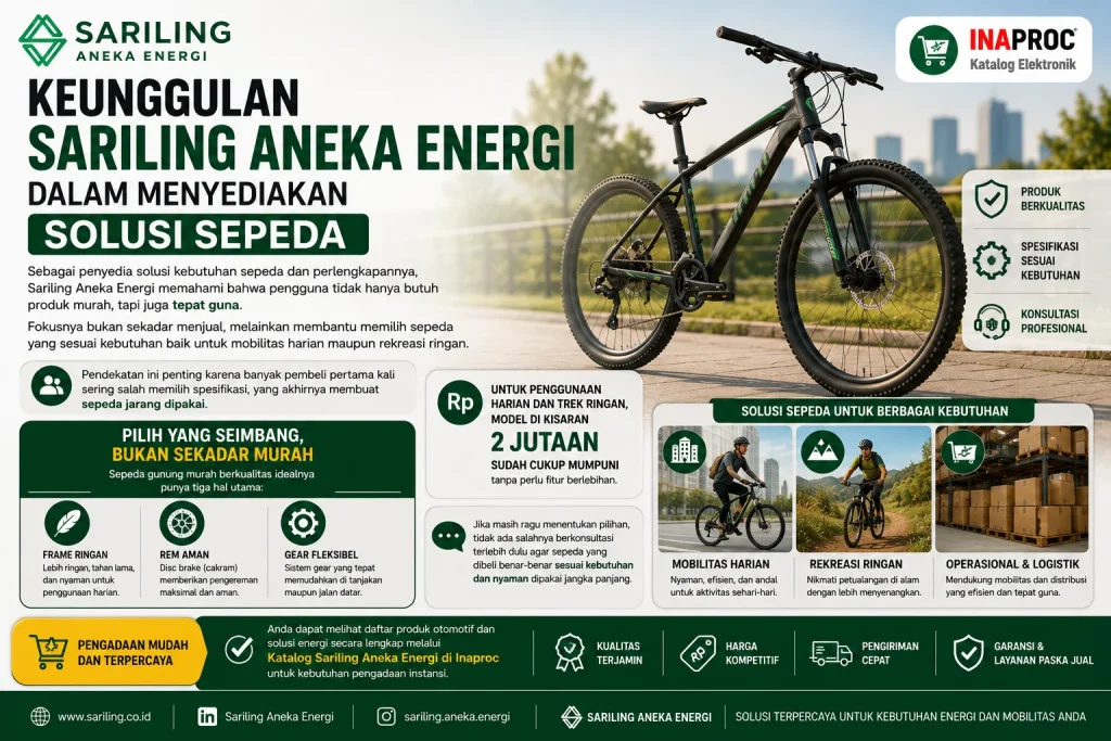 Keunggulan Sariling Aneka Energi dalam menyediakan solusi sepeda untuk mobilitas harian dan rekreasi
