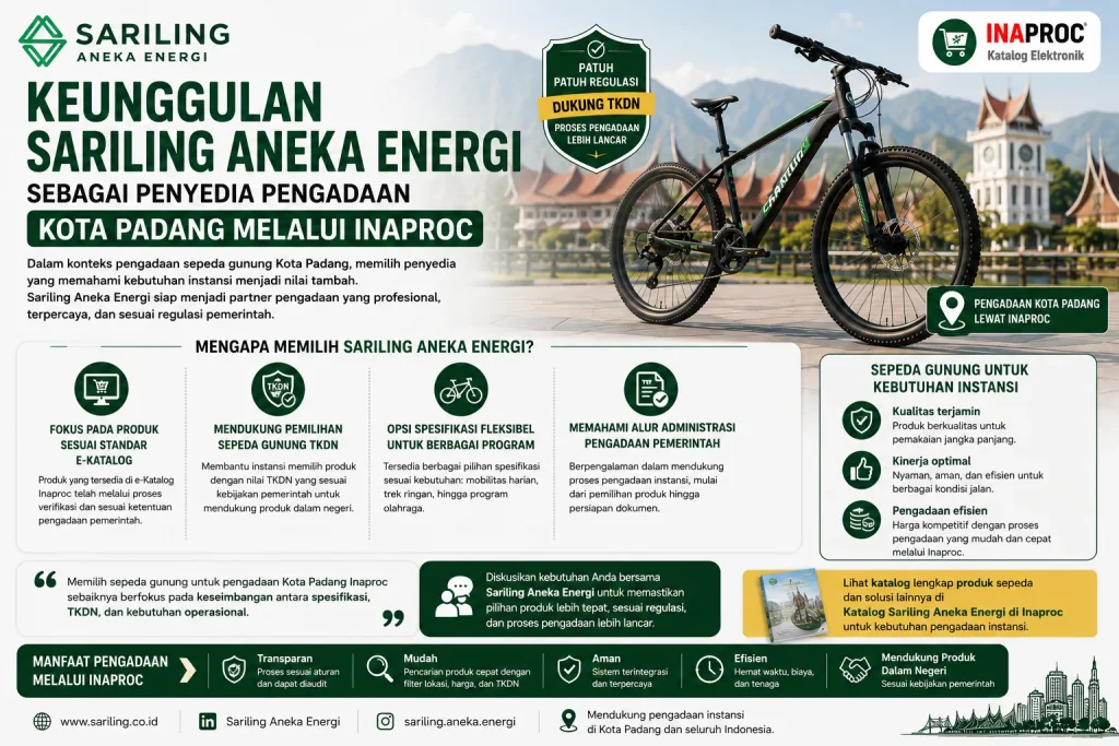 Keunggulan Sariling Aneka Energi sebagai penyedia Pengadaan Kota Padang Inaproc untuk kebutuhan sepeda gunung instansi