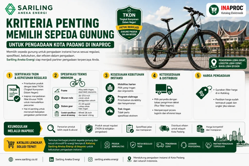 Kriteria penting memilih sepeda gunung untuk Pengadaan Kota Padang Inaproc sesuai kebutuhan instansi