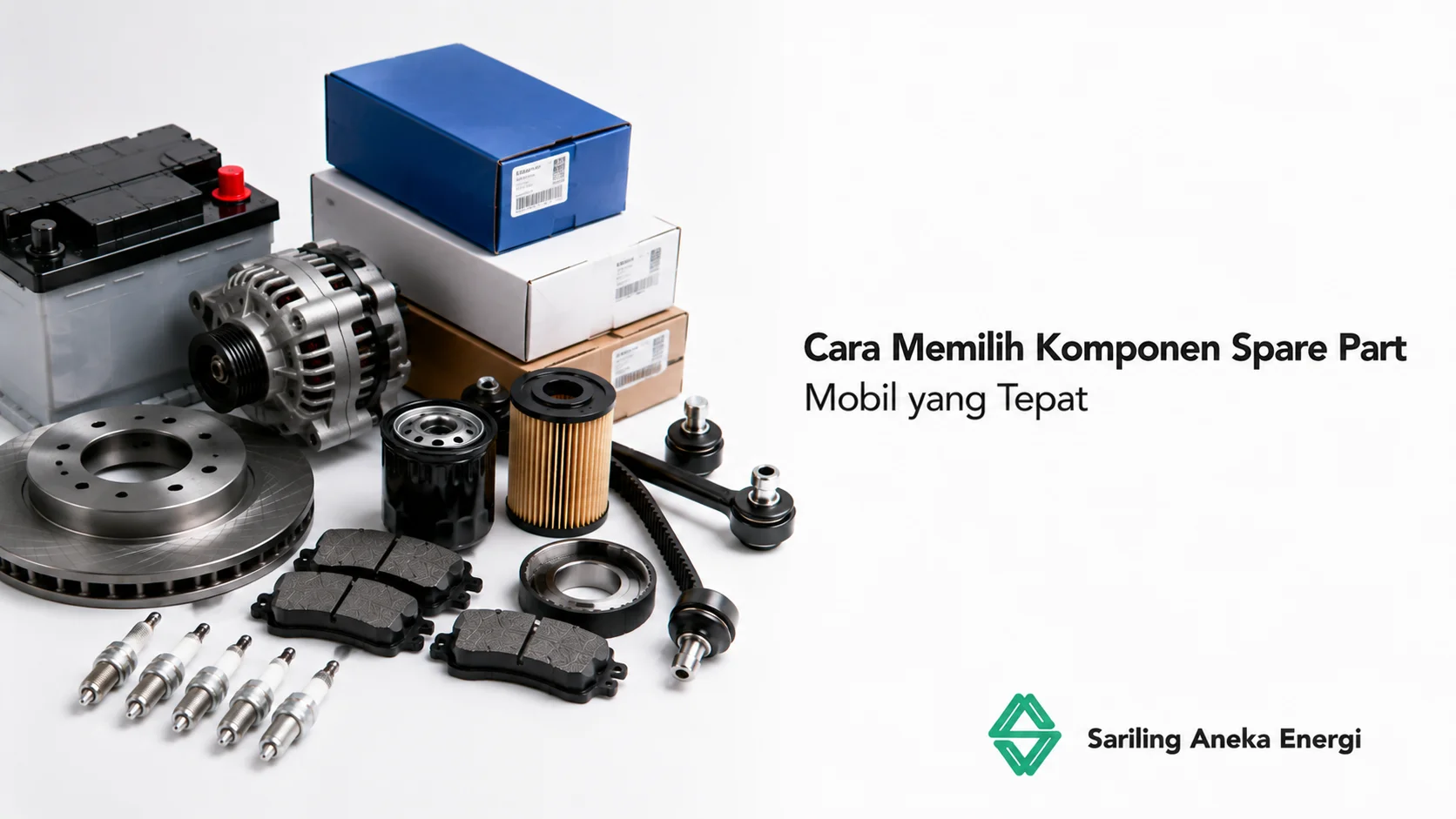 Cara memilih komponen spare part mobil yang tepat dengan berbagai suku cadang berkualitas seperti aki, alternator, filter oli, cakram rem, kampas rem, bearing, ball joint, timing belt, dan busi