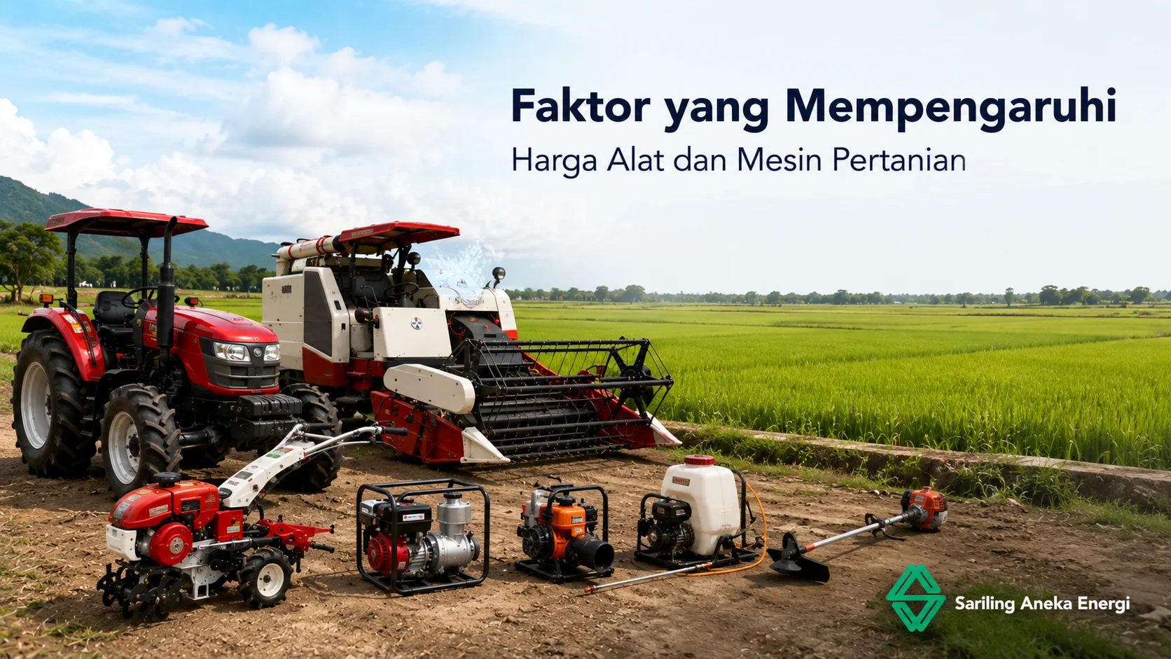 Berbagai alat dan mesin pertanian modern sebagai referensi memahami faktor yang memengaruhi harga alsintan