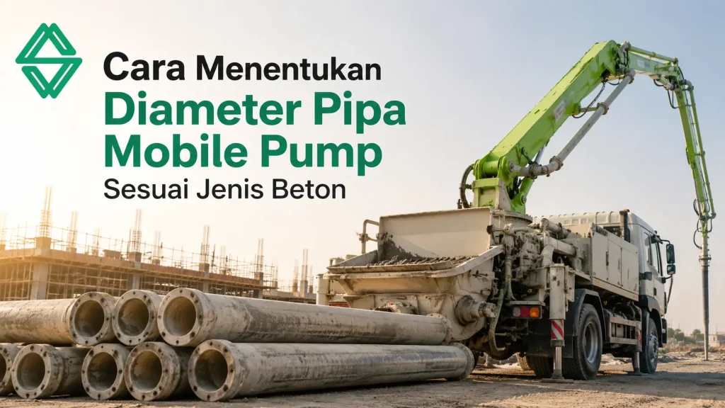Diameter Pipa Mobile Pump sesuai jenis beton untuk kebutuhan pengecoran konstruksi.