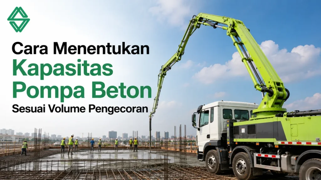 Kapasitas pompa beton sesuai volume pengecoran pada proyek konstruksi