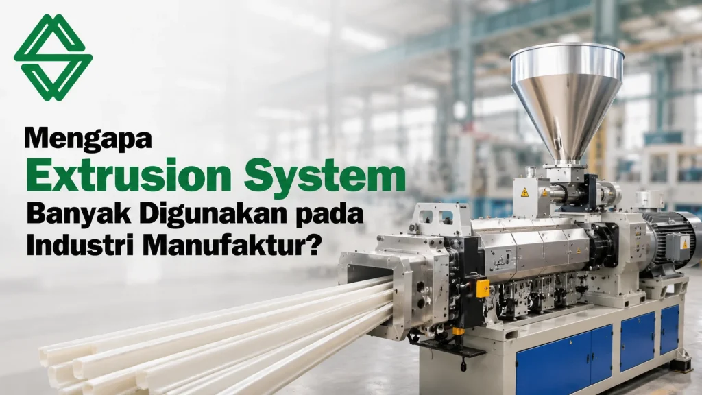 Keunggulan Extrusion System untuk proses manufaktur industri dengan mesin ekstrusi modern yang menghasilkan produk secara efisien dan presisi