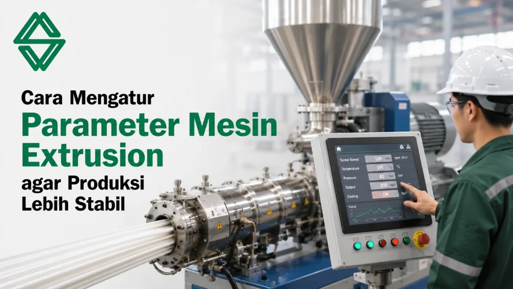 Parameter Proses Ekstrusi pada mesin extrusion untuk menjaga stabilitas produksi, kualitas produk, dan efisiensi proses manufaktur