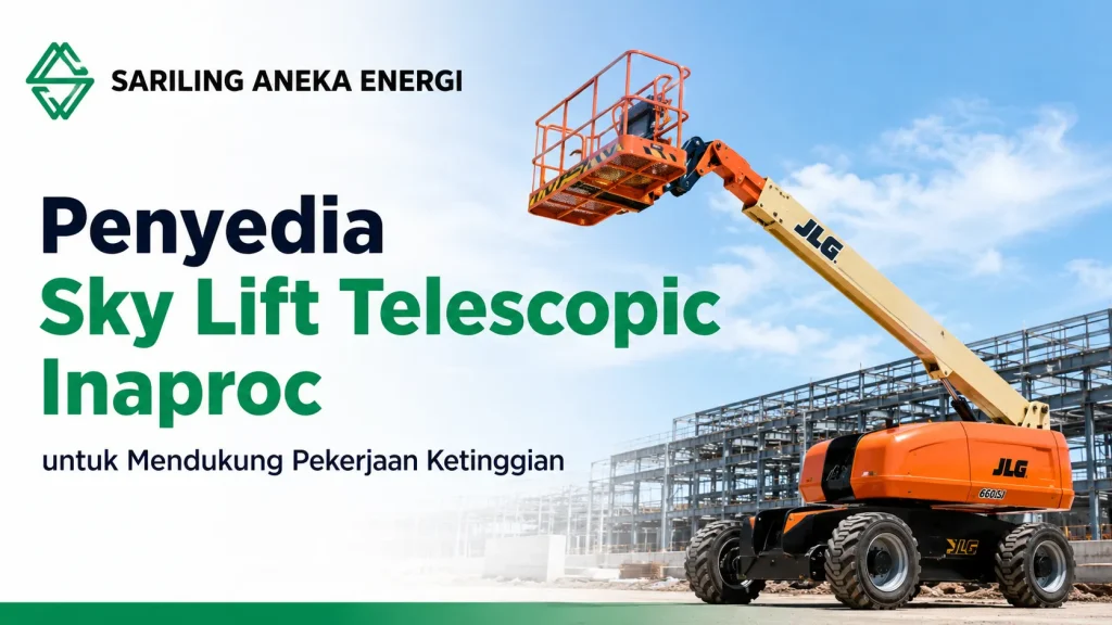 Penyedia Sky Lift Telescopic Inaproc untuk mendukung pekerjaan ketinggian di proyek konstruksi dan industri Indonesia