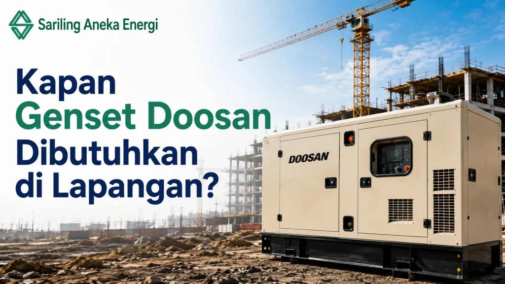 Jual genset pengadaan Doosan untuk kebutuhan listrik di lapangan