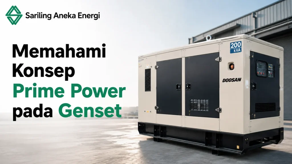 Genset Doosan 200 kVA Prime Power untuk kebutuhan listrik utama.